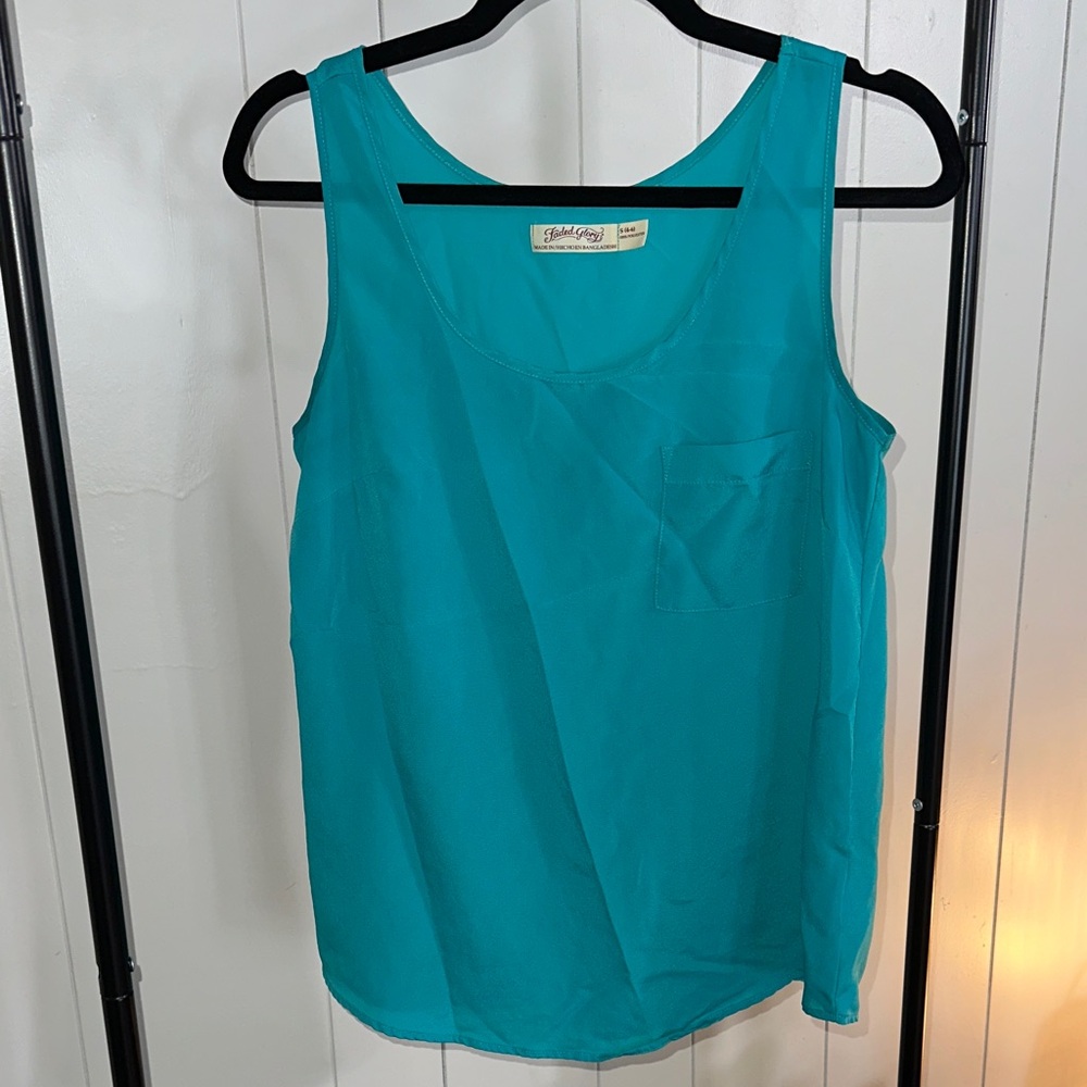 Faded Glory Vibrant Blue Tank Top